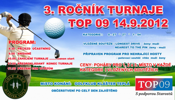 3. Ročník golfového turnaje TOP 09  